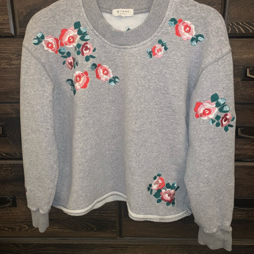 Mile(s) by Madewell Embroidered Cropped Pullover
